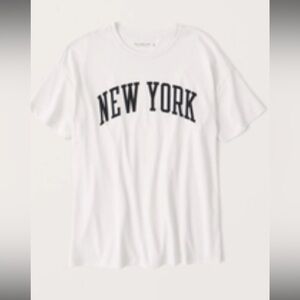 A&F White New York Graphic T-Shirt